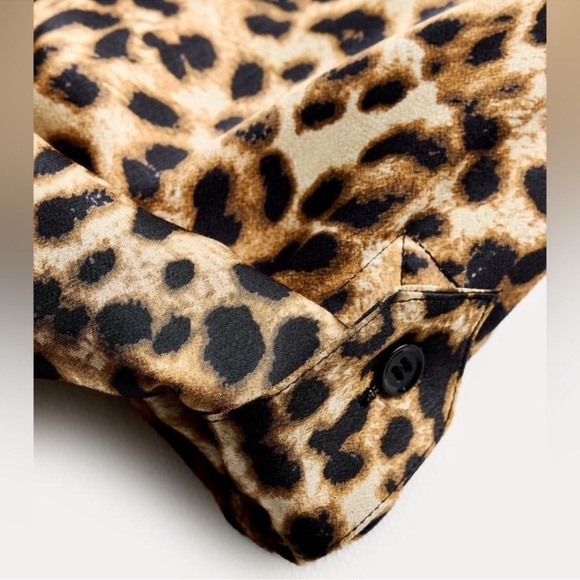 Zara ZW COLLECTION ANIMAL PRINT SHIRT Size Small NWT - Picture 5 of 8